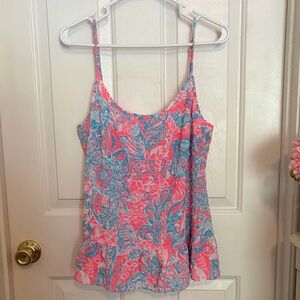 Lilly Pulitzer Pink and Blue Floral Tank Top